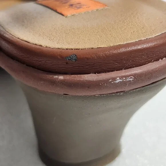 Miz Mooz Carter Leather Open Toe T-Strap Sandals Size 40 US 9 Brown - Picture 9 of 14